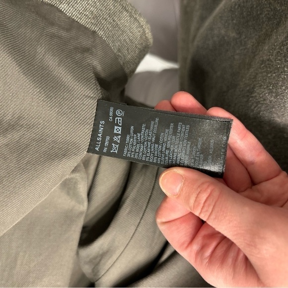 All Saints Zulia Biker Jacket/coat in Khaki Green US 6 trendy designer - Picture 7 of 11